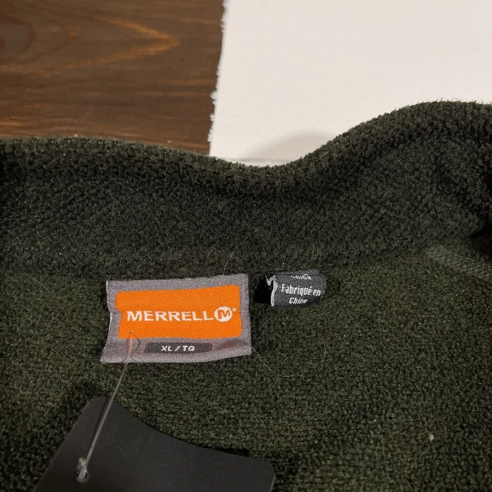 Merrell Terrain Fleece 1/4 Zip Pullover Sweater Forest Green Mens Size‎ XL